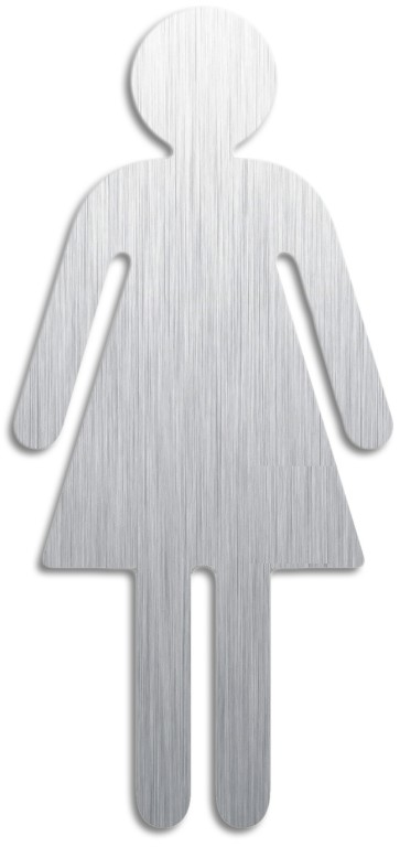 WC Damen ausgeschnittenes Edelstahlschild