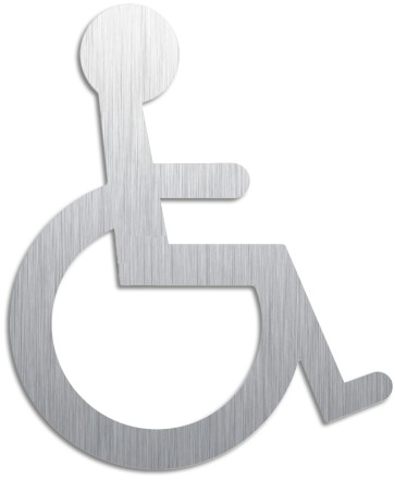 Rollstuhl WC ausgeschnittenes Edelstahlschild 1085