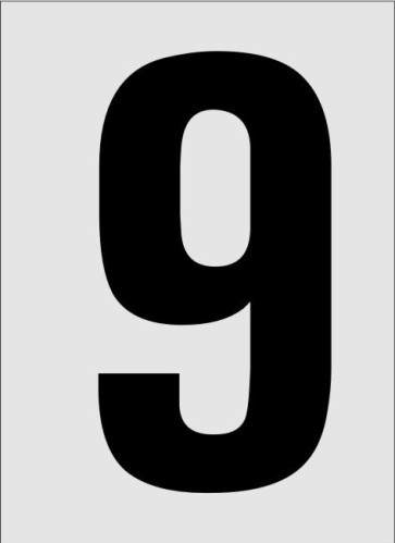 Nummer 9 Aluminiumschild 1189-E