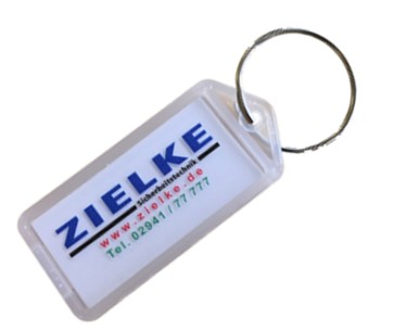 Klappanhänger mit Aufdruck und Ringanschluss 13.155