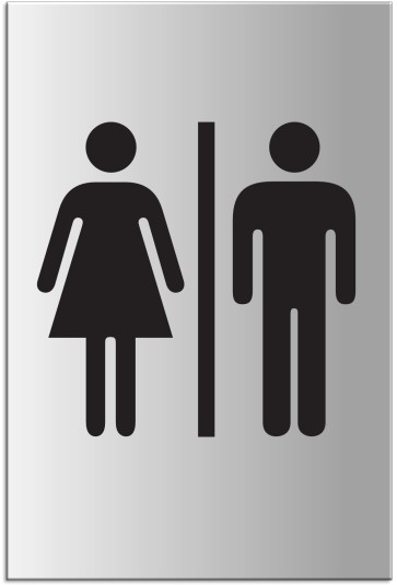 WC Damen/Herren Aluminiumschild 34020-E