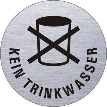 KEIN TRINKWASSER Edelstahlschild 39163