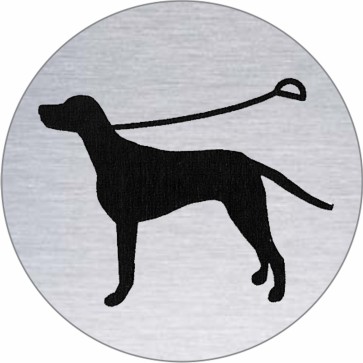 Hund anleinen Edelstahlschild 39164