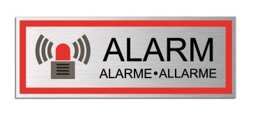 Alarm dreisprachig Aluminiumschild 53404