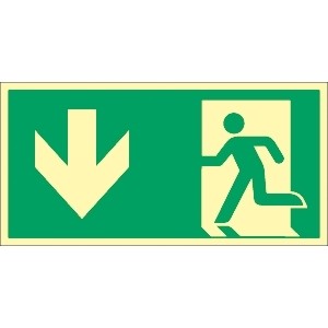Fluchtwegschild Pfeil nach unten