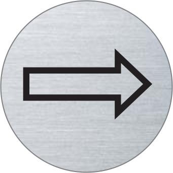 Pfeil Edelstahlschild 7033