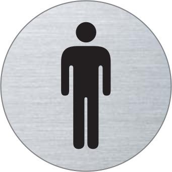 WC Herren Edelstahlschild 7038
