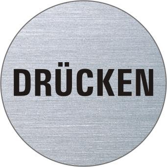 DRÜCKEN Edelstahlschild 7047