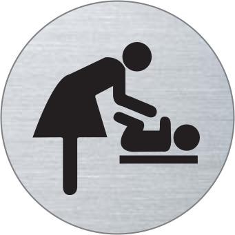 Wickelraum Edelstahlschild 7126