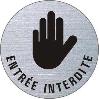 ENTRÉE INTERDITE Edelstahlschild 7191