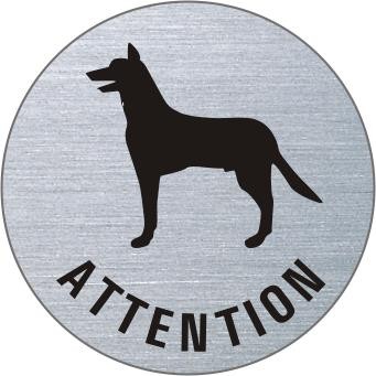 ATTENTION Hund Edelstahlschild 7192