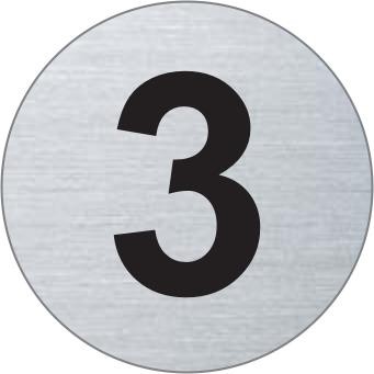 Nummer 3 Edelstahlschild 7294-3