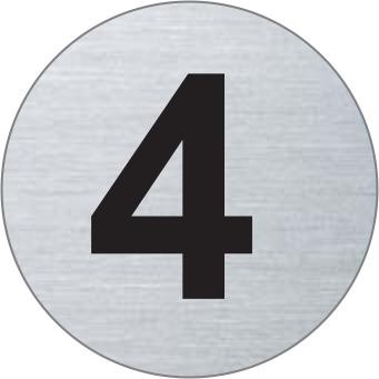 Nummer 4 Edelstahlschild 7294-4