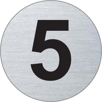 Nummer 5 Edelstahlschild 7294-5