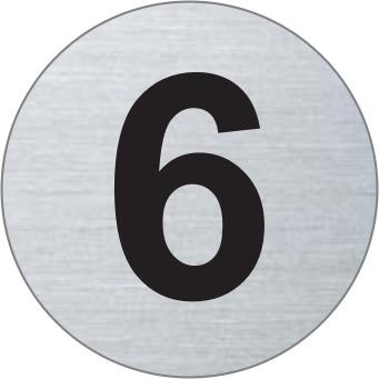 Nummer 6 Edelstahlschild 7294-6