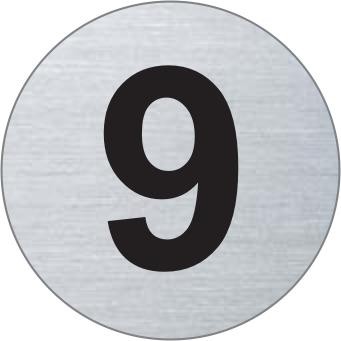 Nummer 9 Edelstahlschild 7294-9