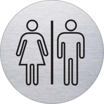 WC Damen/Herren Edelstahlschild 7528