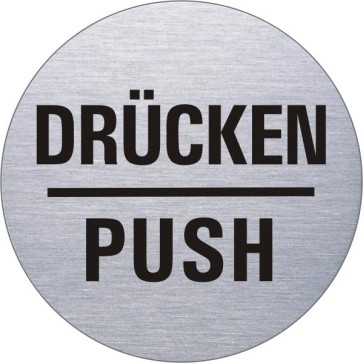 DRÜCKEN/PUSH Edelstahlschild 7721