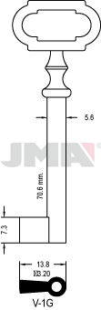 Möbelschlüssel - V-1G