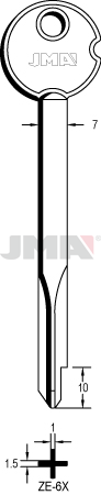 Schlüsselrohling - ZE-6X