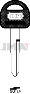 Schlüsselrohling-Plastikkopf - DAE-1.P
