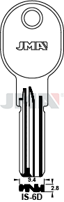 Schlüsselrohling Spezialprofil R6 - IS-6D