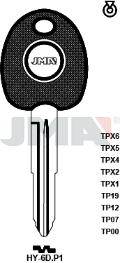 Transponder-Schlüsselrohling - TP00HY-6D.P1
