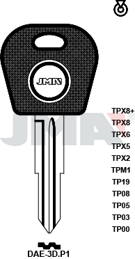 Transponder-Schlüsselrohling - TP00DAE-3D.P1