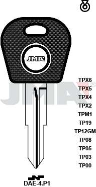 Transponder-Schlüsselrohling - TP00DAE-4.P1