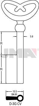 Möbelschlüssel - D-3G CV