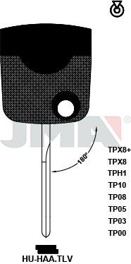Transponder-Schlüsselrohling - TP00HU-HAA.TLV