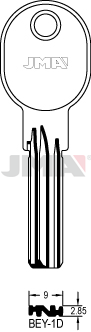 Schlüsselrohling Spezialprofil - BEY-1D