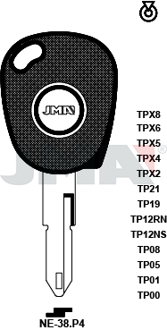 Transponder-Schlüsselrohling - TP00NE-38.P4