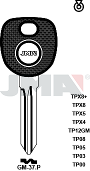 Transponder-Schlüsselrohling - TP00GM-37.P