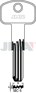 Schlüsselrohling Spezialprofil - SEC-3