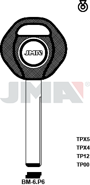 Transponder-Schlüsselrohling - TP00BM-6.P6