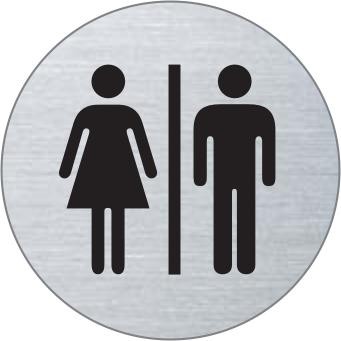 WC Damen/Herren Edelstahlschild 8471