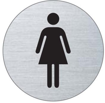 WC Damen Edelstahlschild 8472