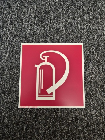 Brandschutzzeichen Feuerlöscher Aluminium 200x200mm, nachleuchtend, alte Norm, Liq