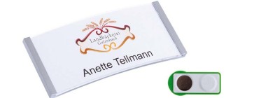 Ansteckschild aus Kunststoff Print
