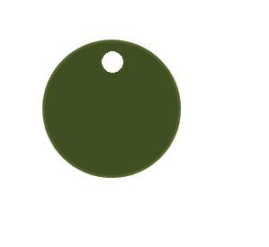 RONDEN aus Aluminium grün mit Loch dr. 30 mm
