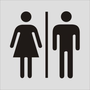 WC Damen/Herren Aluminiumschild 17135-E