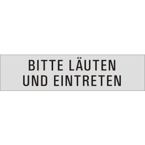 BITTE LÄUTEN UND EINTRETEN Aluminiumschild 27175-E