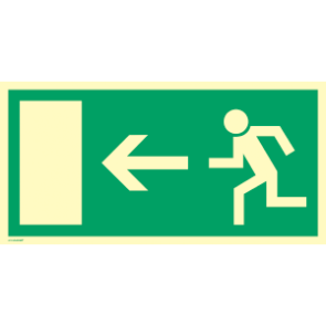 Fluchtwegschild Doppelseitig Aluminium 400x200mm, langnachleuchtend