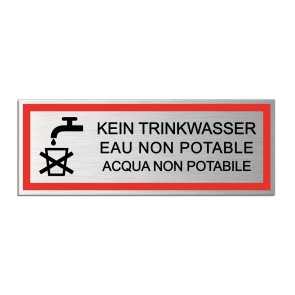 Kein Trinkwasser dreisprachig Aluminiumschild 53403