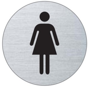 WC Damen Edelstahlschild 7037