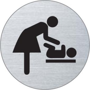 Wickelraum Edelstahlschild 7126