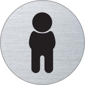 WC Jungen Edelstahlschild 7135
