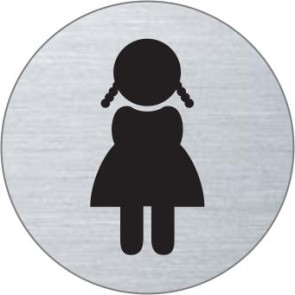WC Mädchen Edelstahlschild 7136