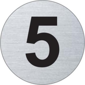 Nummer 5 Edelstahlschild 7294-5